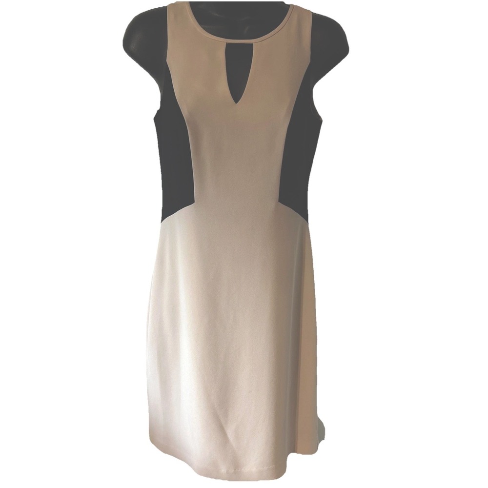 Gianni Bini Blush Black Trim Sleeveless Dress Women's Size 2‎